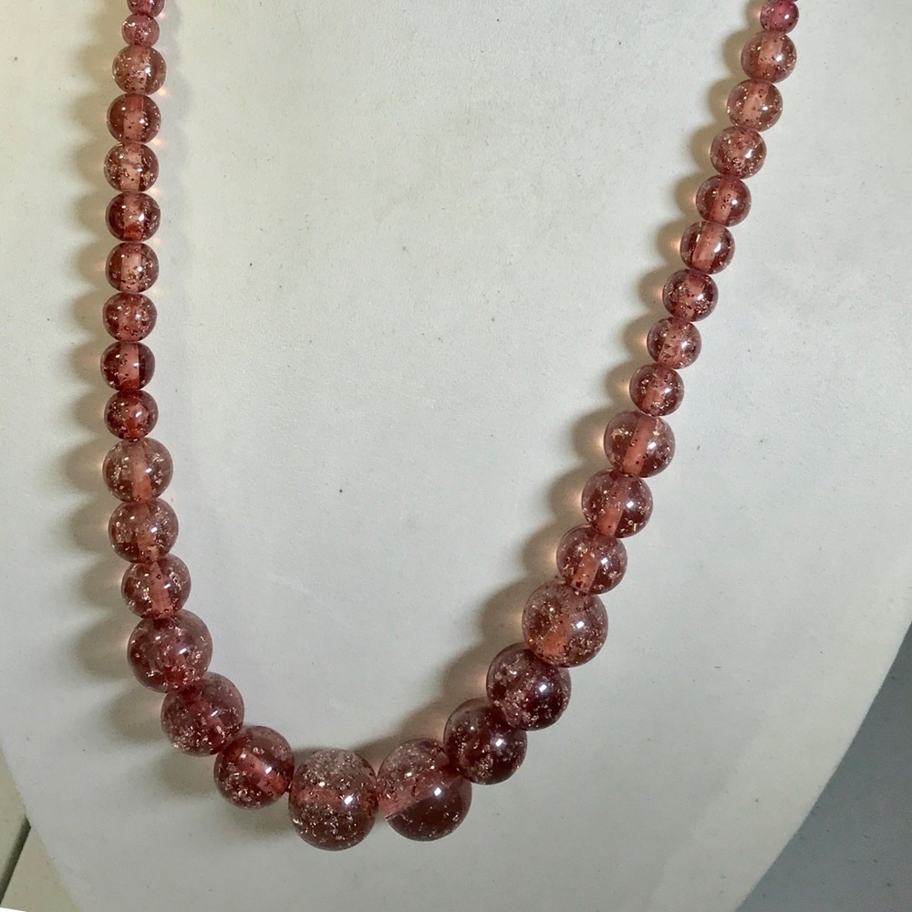 Lavender Glitter Chunky Beaded necklace, 33”